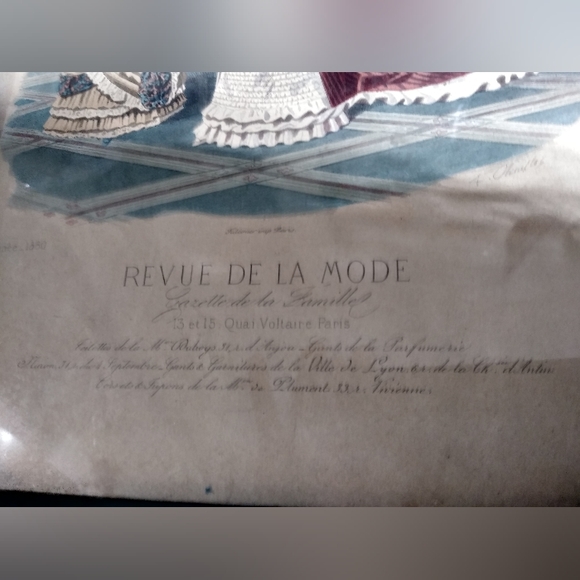 Antique 1800's  French Fashion REVUE DE LA MODE signed & numbered framed set - Picture 16 of 16